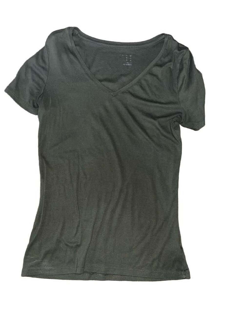 A New Day Women's Olive Green Short Sleeve V-Neck T-Shirt